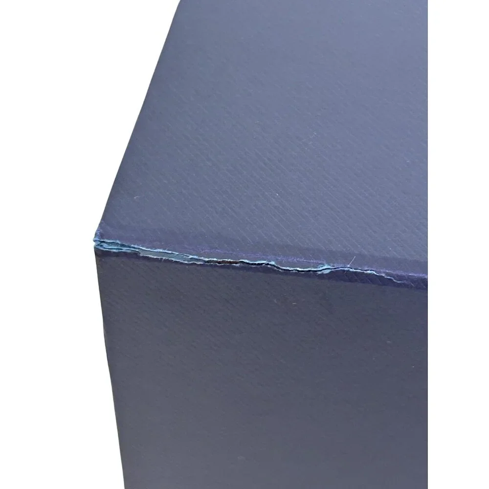 Brooks Brothers Navy Blue Large Gift Box Tissue Paper Logo Sticker Elastic Cords